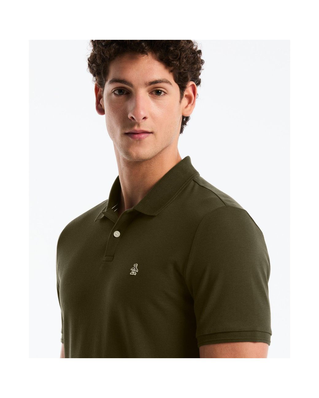 Original Penguin Green Daddy Pique Polo In Dusty Olive for men