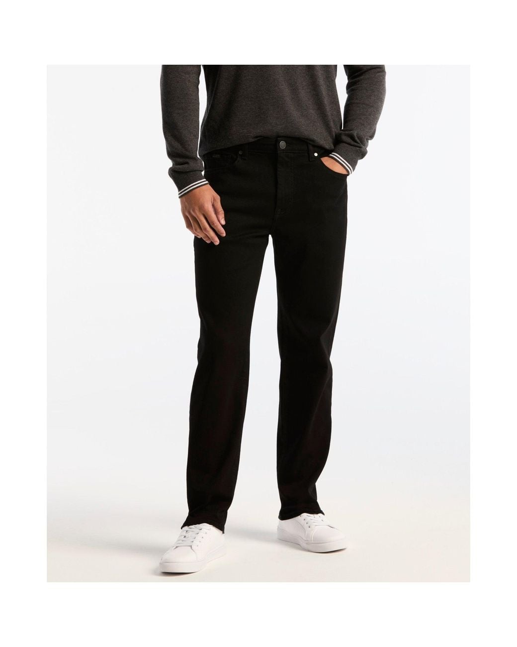 Original Penguin Straight Fit Jeans In Black for men