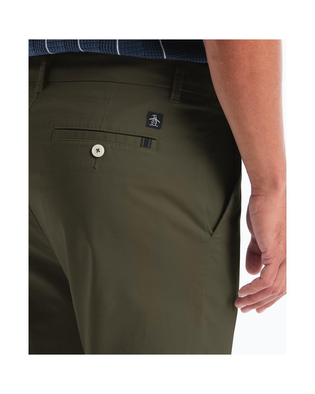 Original Penguin Blue Slim Fit Chinos In Dusty Olive for men