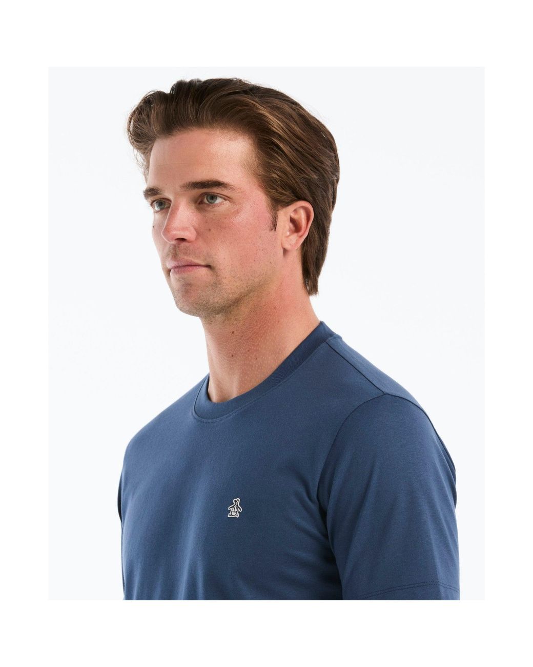 Original Penguin Blue Sticker Pete Logo T-shirt In Sargasso Sea for men