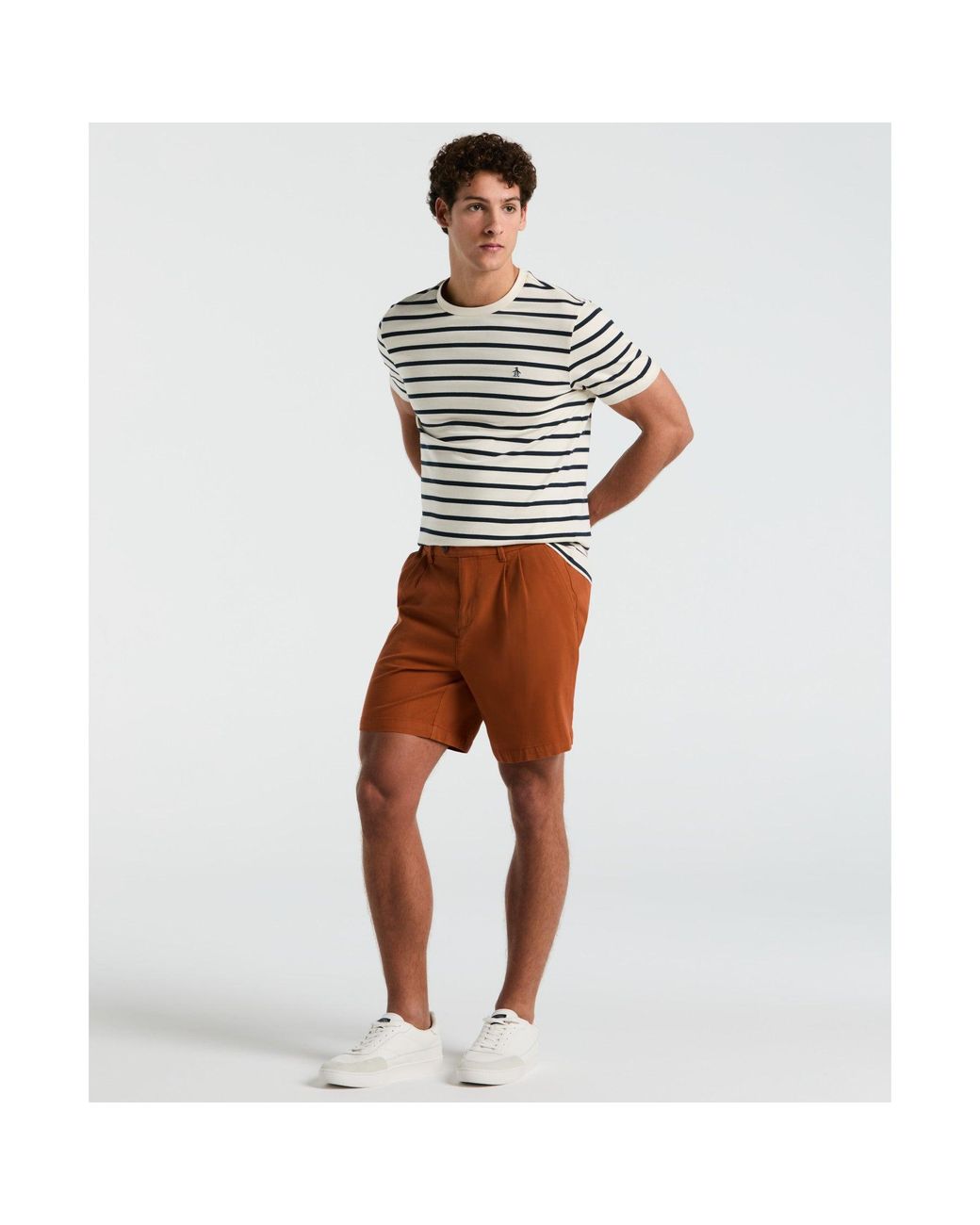 Original Penguin Gray Breton Striped T-shirt In Birch for men
