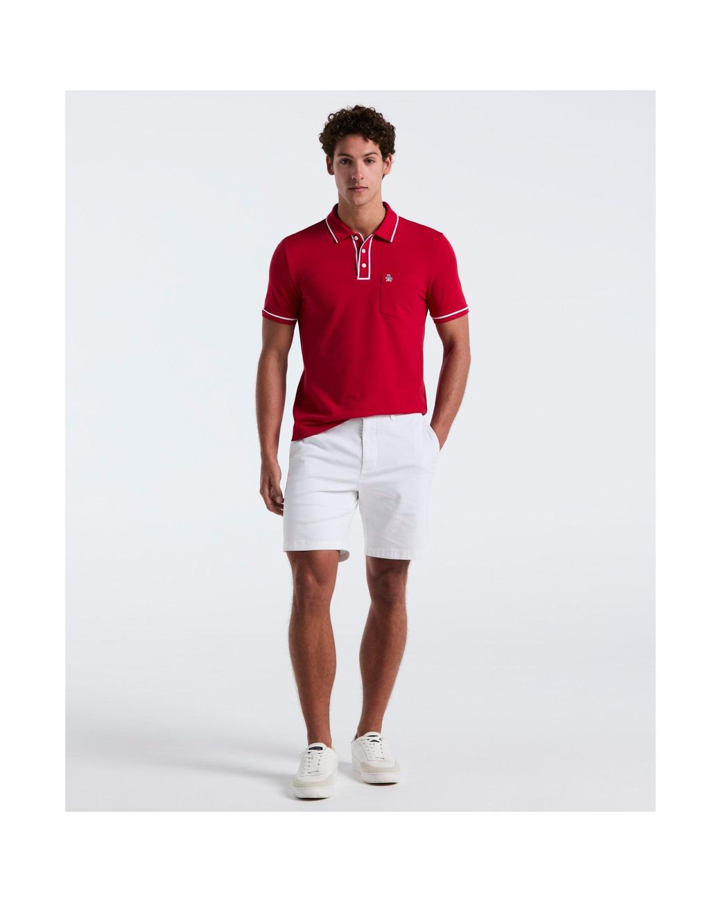 Original Penguin Earl Pique Polo Shirt In Red for men