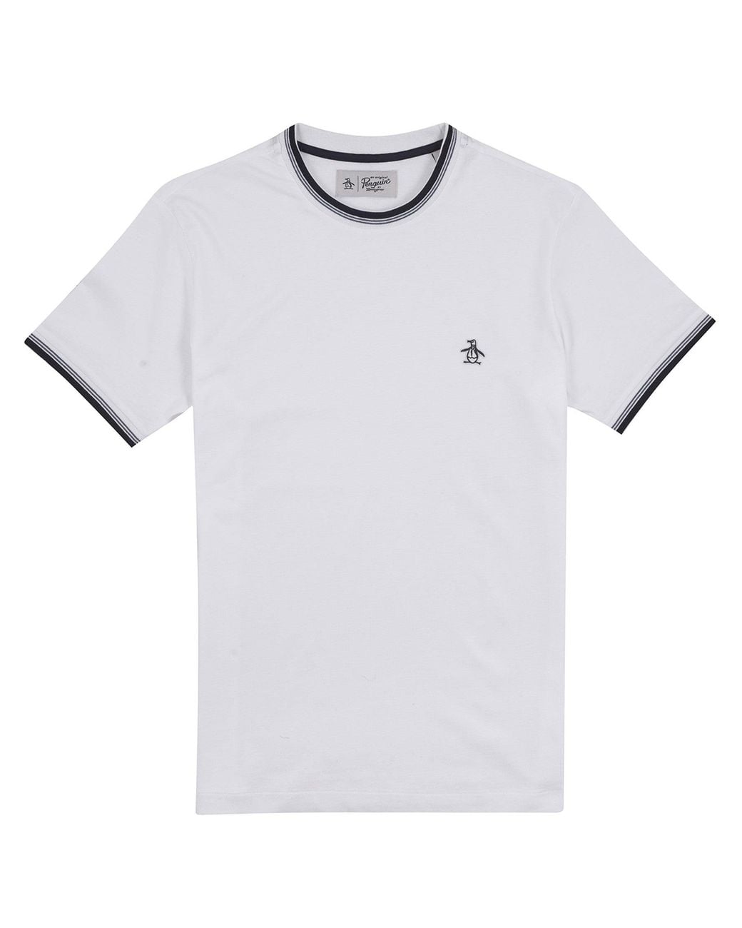 Original Penguin Blue Sticker Pete Tipped Ringer Organic Cotton T-Shirt for men