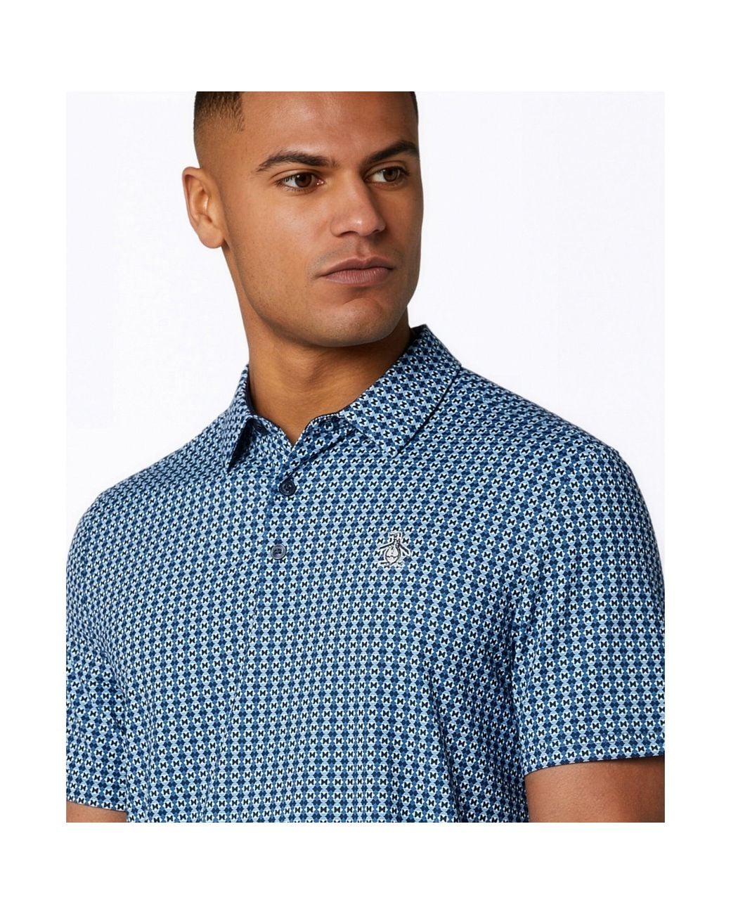 Original Penguin Blue Pete's Bow Tie Golf Polo In Black Iris for men
