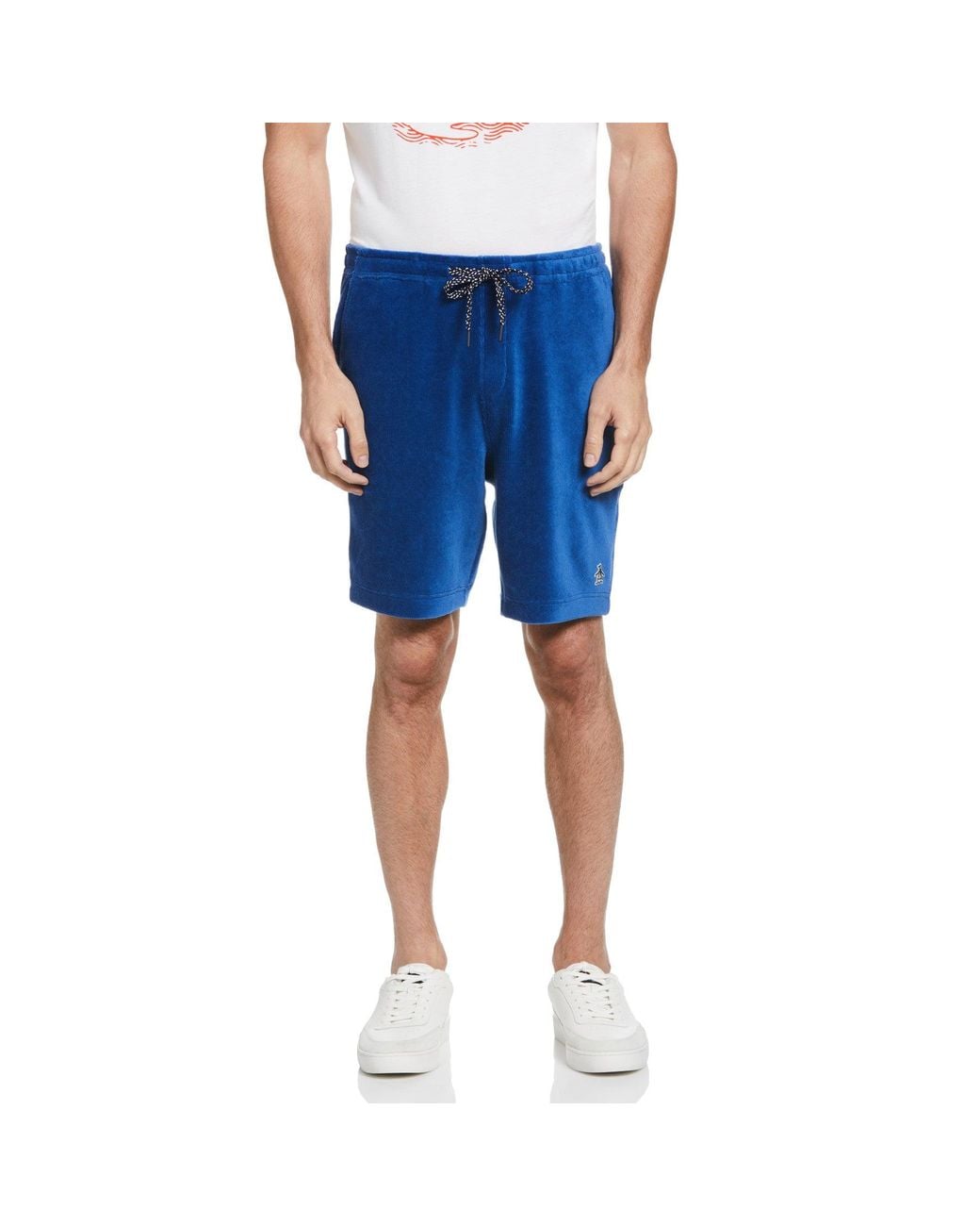 Original Penguin Blue Corded Velour Short In Limoges for men