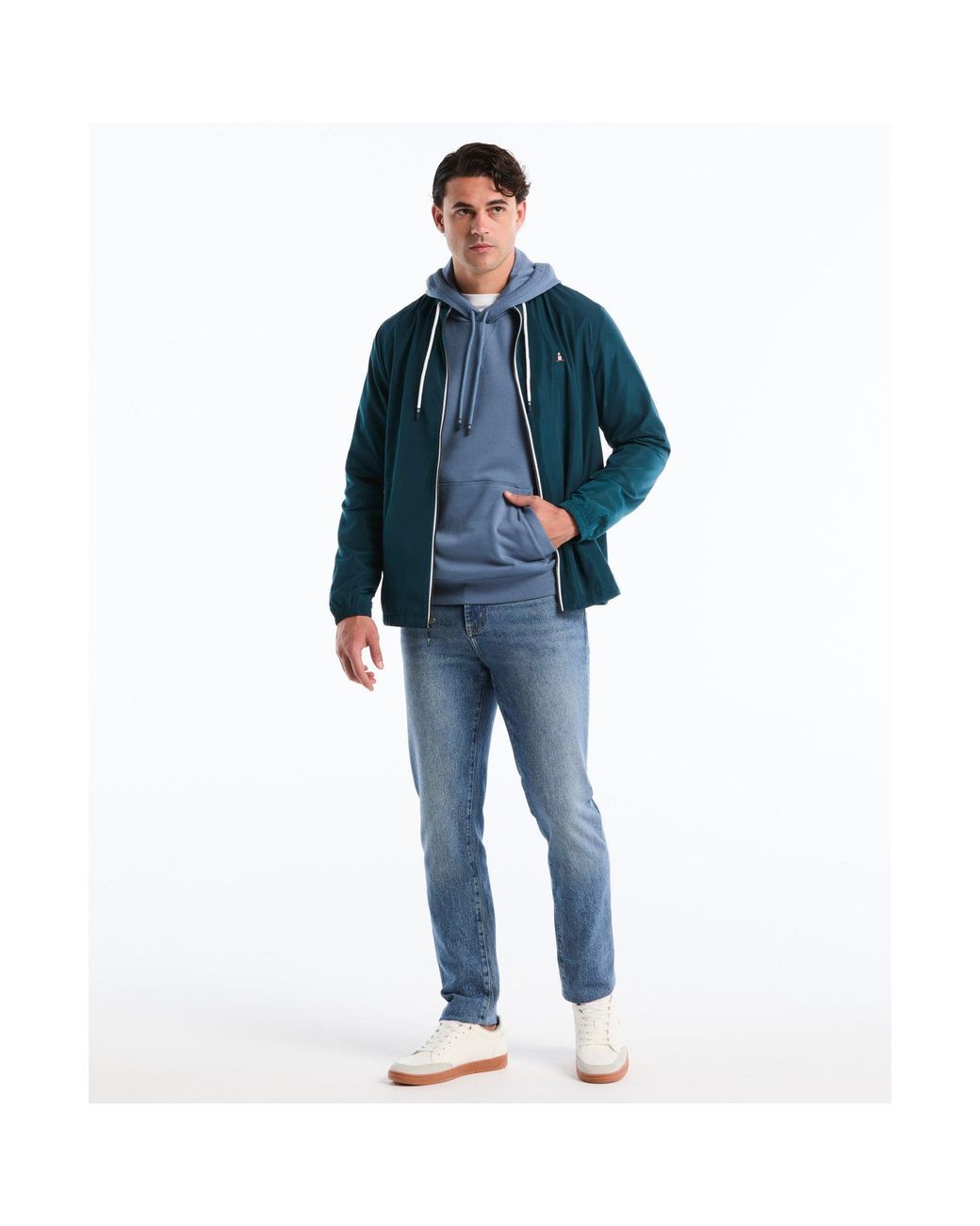 Original Penguin Sticker Pete Hoodie In Copen Blue for men