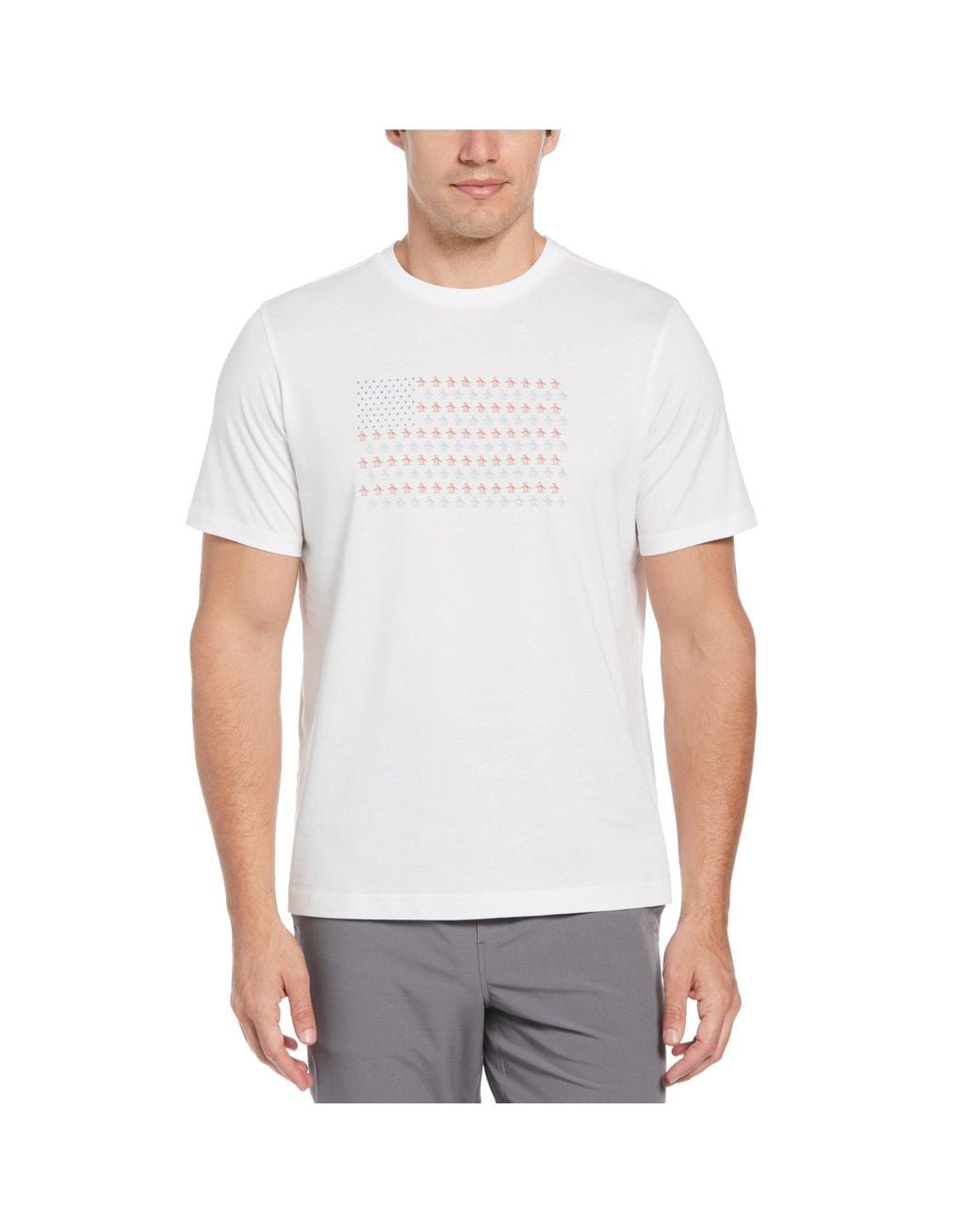Original Penguin Americana Pete Graphic Golf T-shirt In Bright White for men