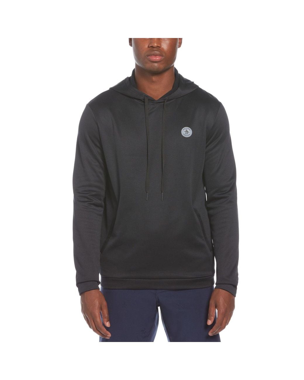 Original Penguin Gray Midweight Layering Golf Hoodie In Caviar for men