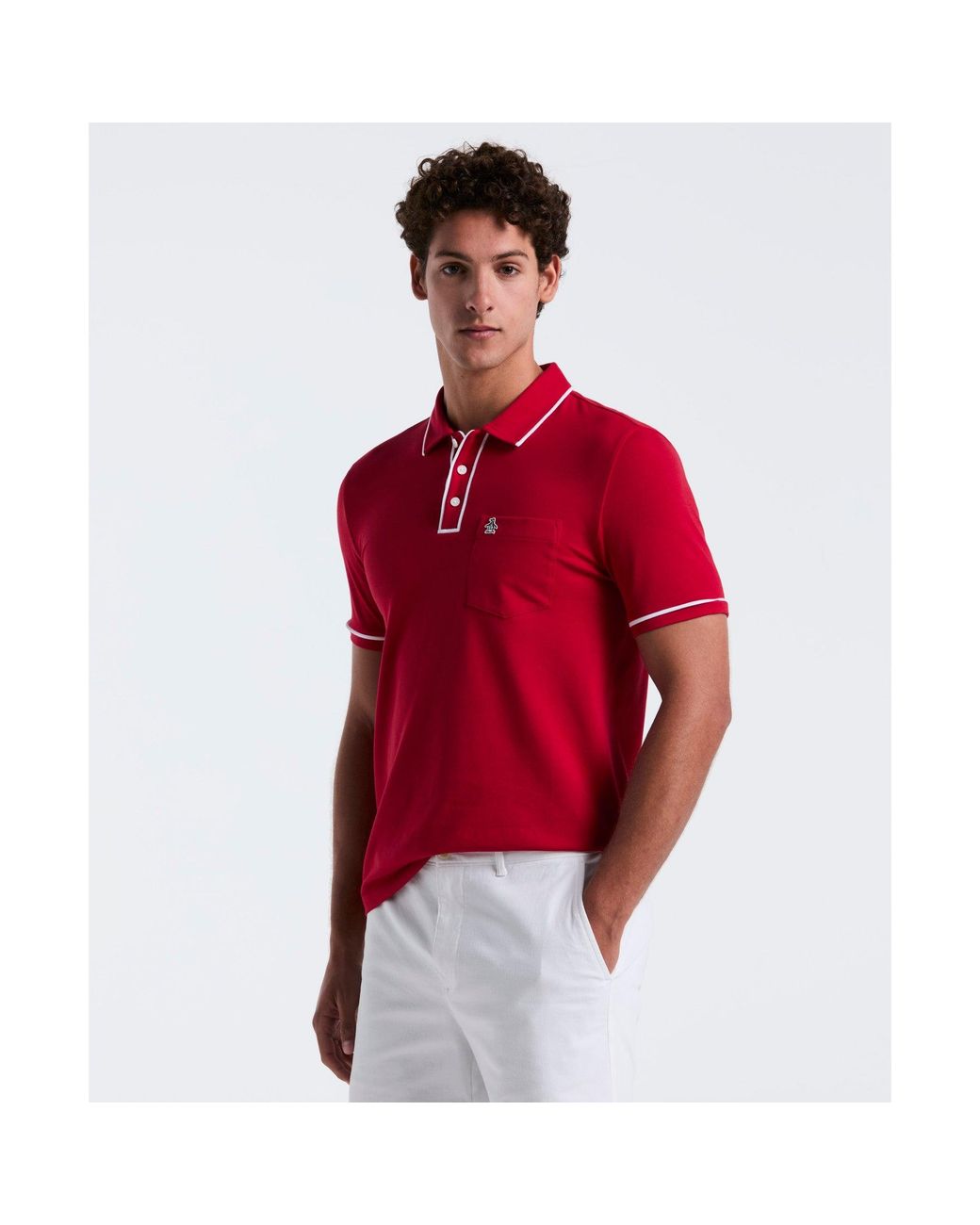 Original Penguin Earl Pique Polo Shirt In Red for men