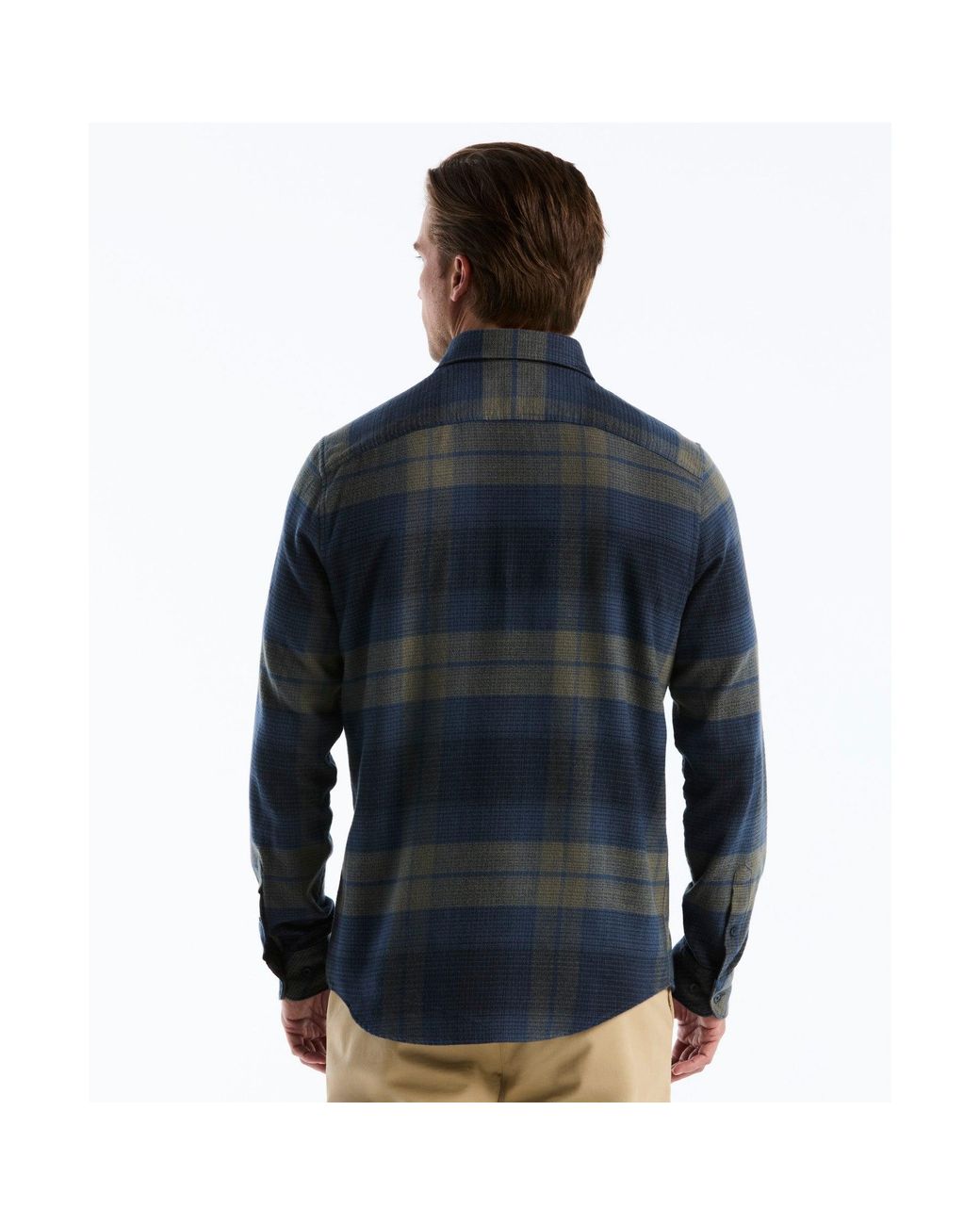 Original Penguin Blue Lightweight Plaid Flannel Shirt In Sargasso Sea for men