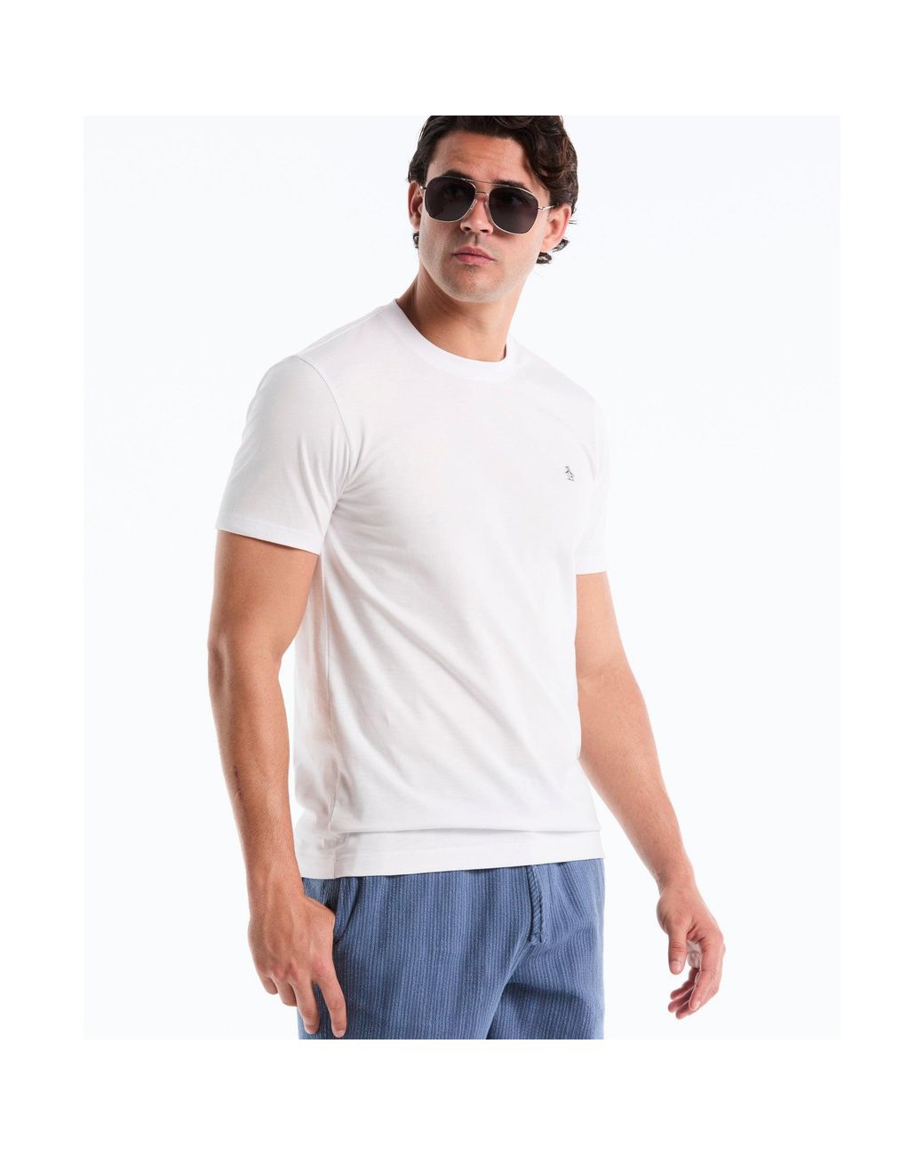 Original Penguin Sticker Pete Logo T-shirt In Bright White for men