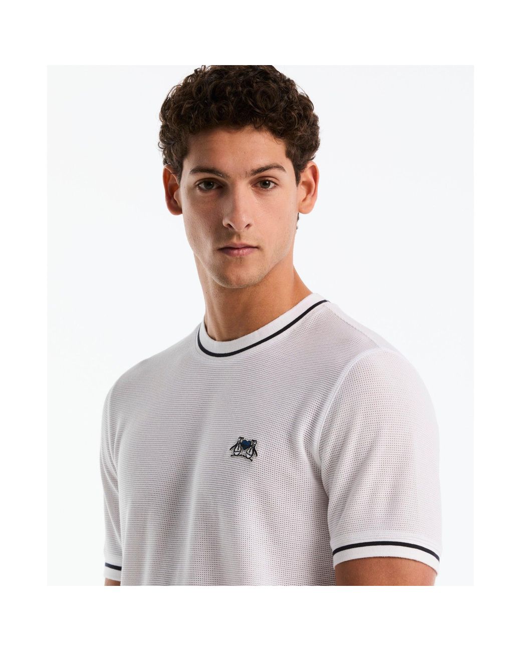 Original Penguin Earl Mesh Pride T-shirt In Bright White for men