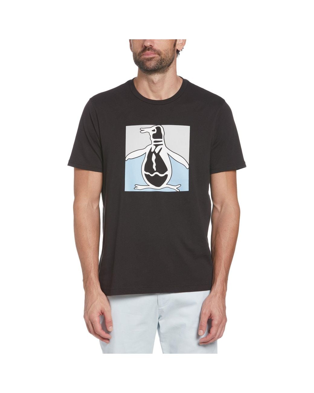 Original Penguin Black Knit Graphic Pete T-Shirt for men