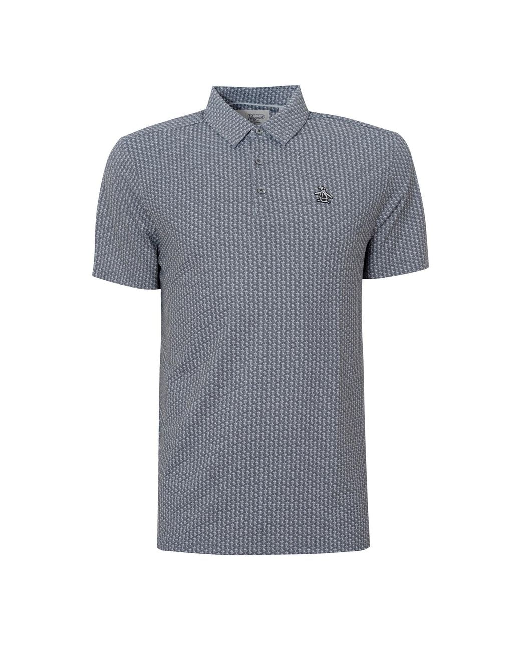 Original Penguin Gray All-Over Pete Print Golf Polo Shirt for men