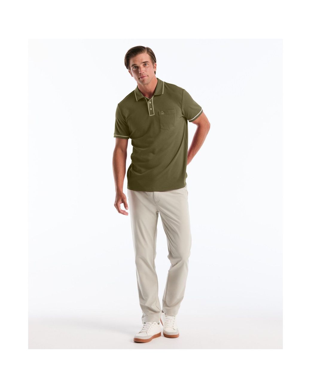 Original Penguin Green Earl Pique Polo In Dusty Olive for men