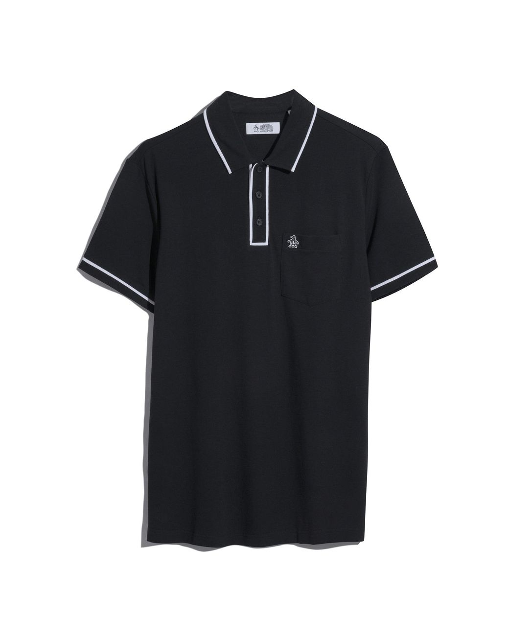 Original Penguin Earl Pique Polo Shirt In True Black for men