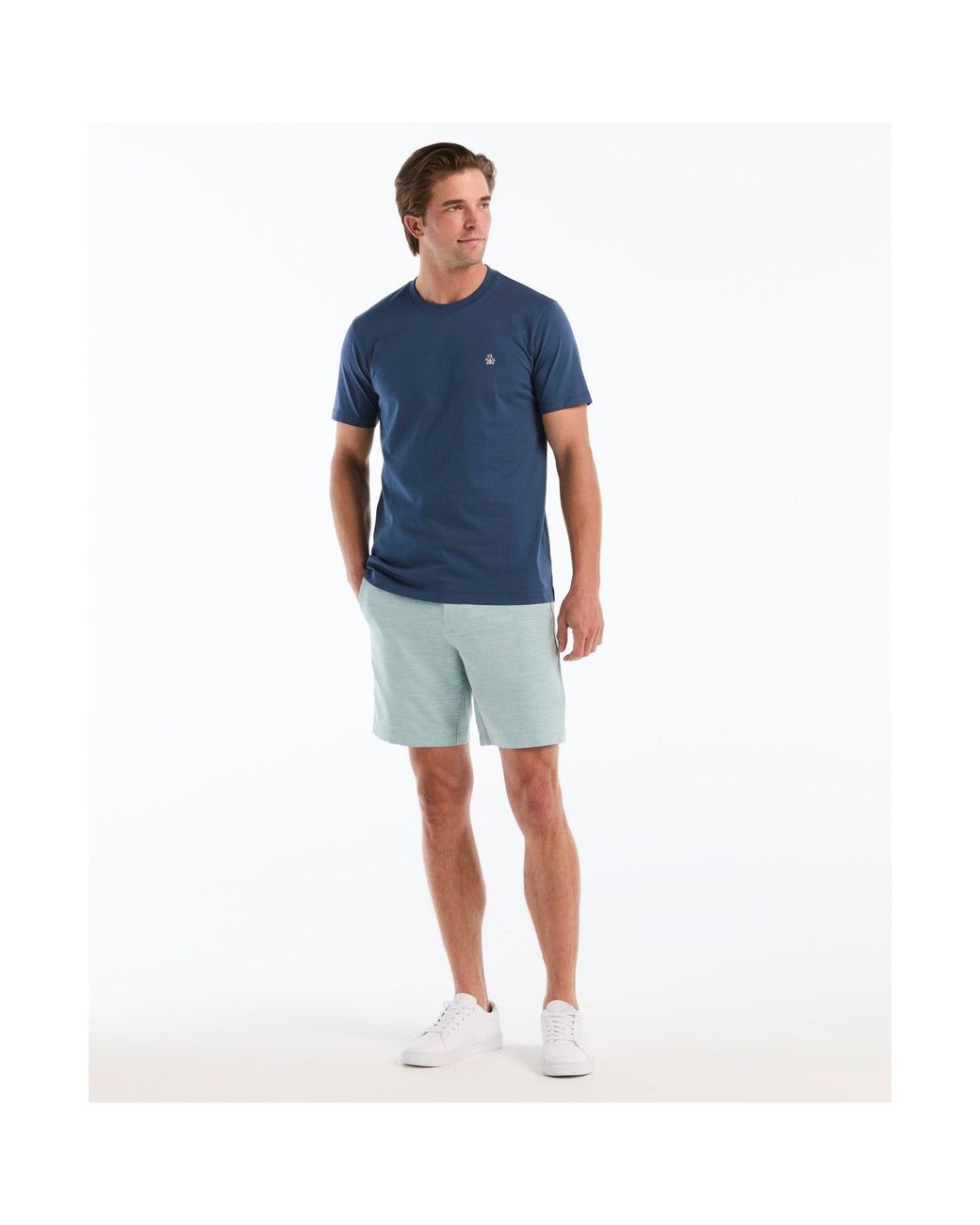 Original Penguin Blue Sticker Pete Logo T-shirt In Sargasso Sea for men