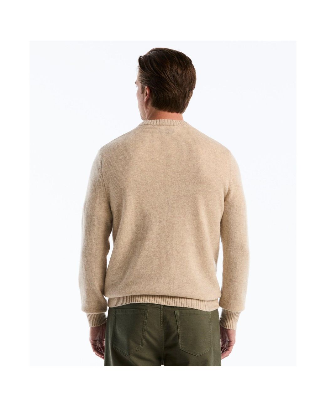Original Penguin Natural Lambswool Crew Neck Sweater In Birch for men