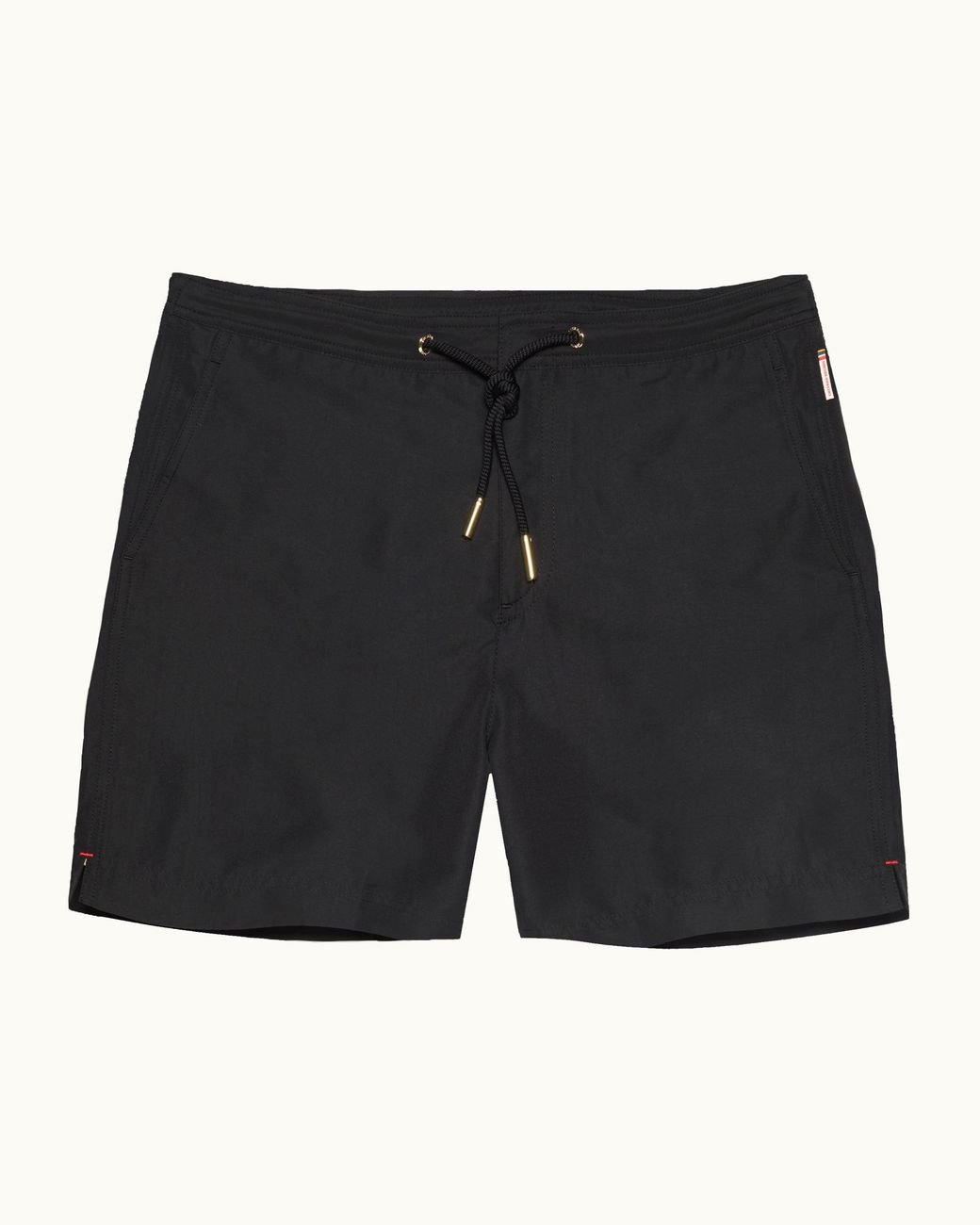 Orlebar Brown Black Mid-Length Lightweight Drawcord Swim Shorts for men