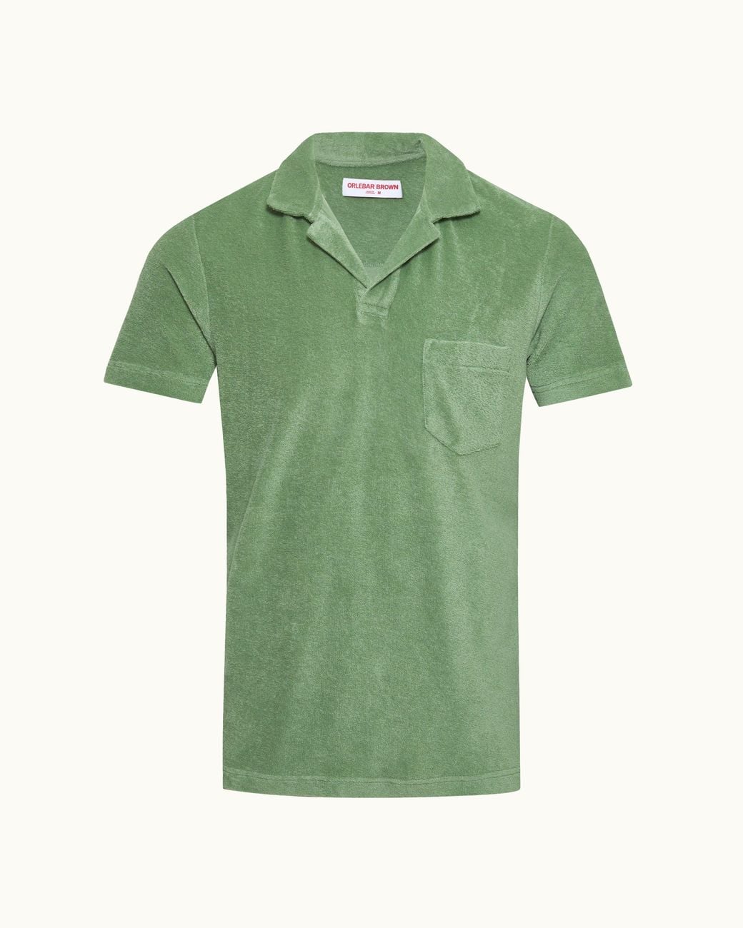 Orlebar Brown Green Tailored Fit Organic Cotton Towelling Resort Polo Shirt for men