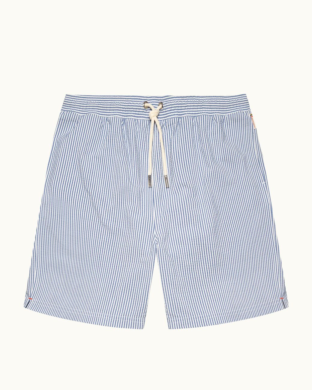 Orlebar Brown Blue Seersucker Long Swim Shorts for men