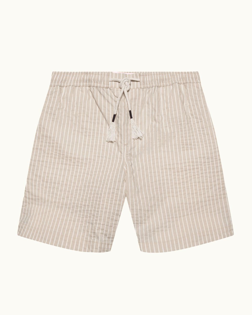 Orlebar Brown Natural Seersucker Stripe Designer Shorts for men