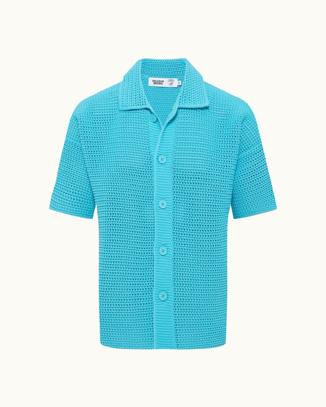 Orlebar Brown Blue And Automobili Lamborghini Organic Cotton Crochet Shirt for men