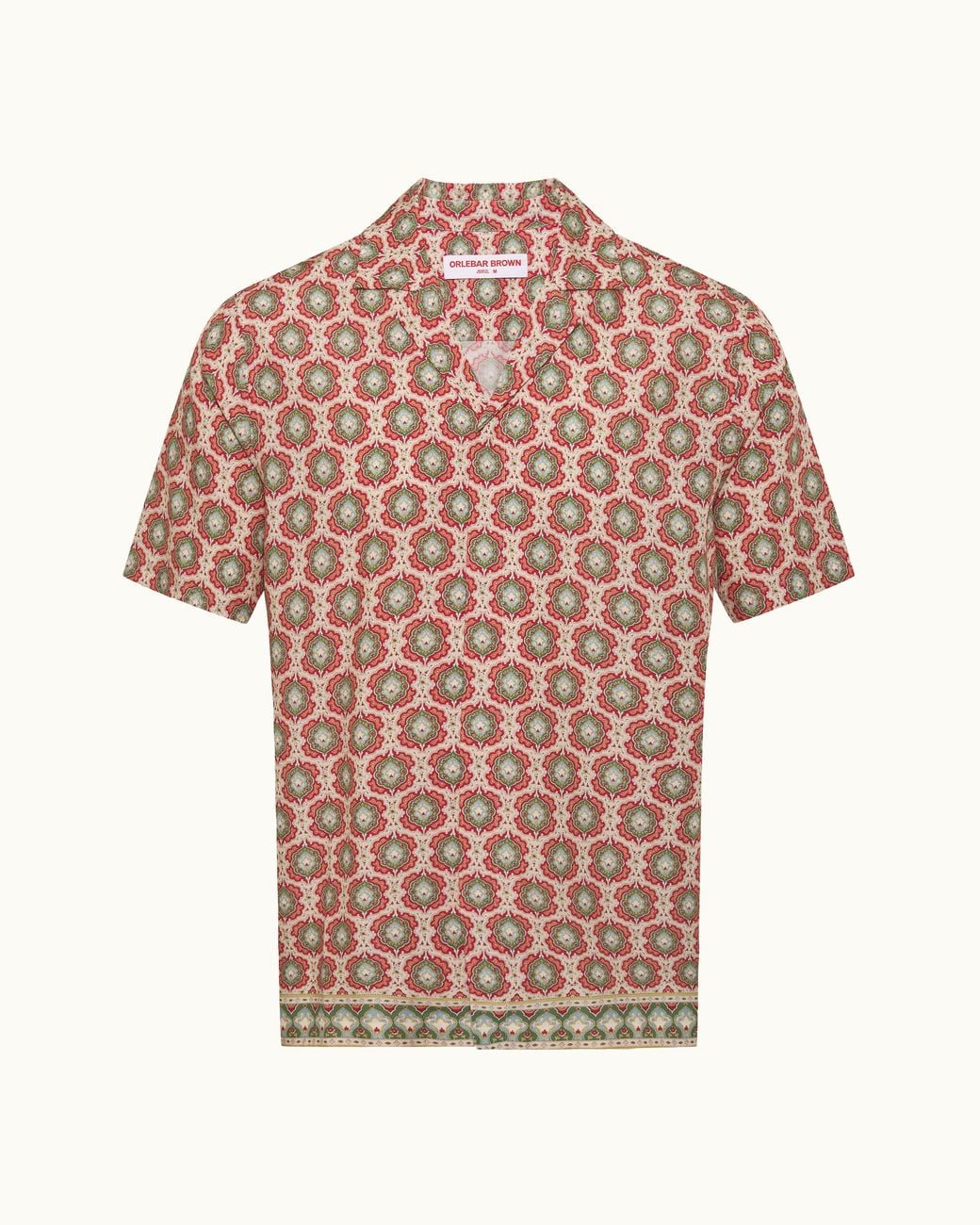 Orlebar Brown Pink Passetto Printed Linen Shirt for men