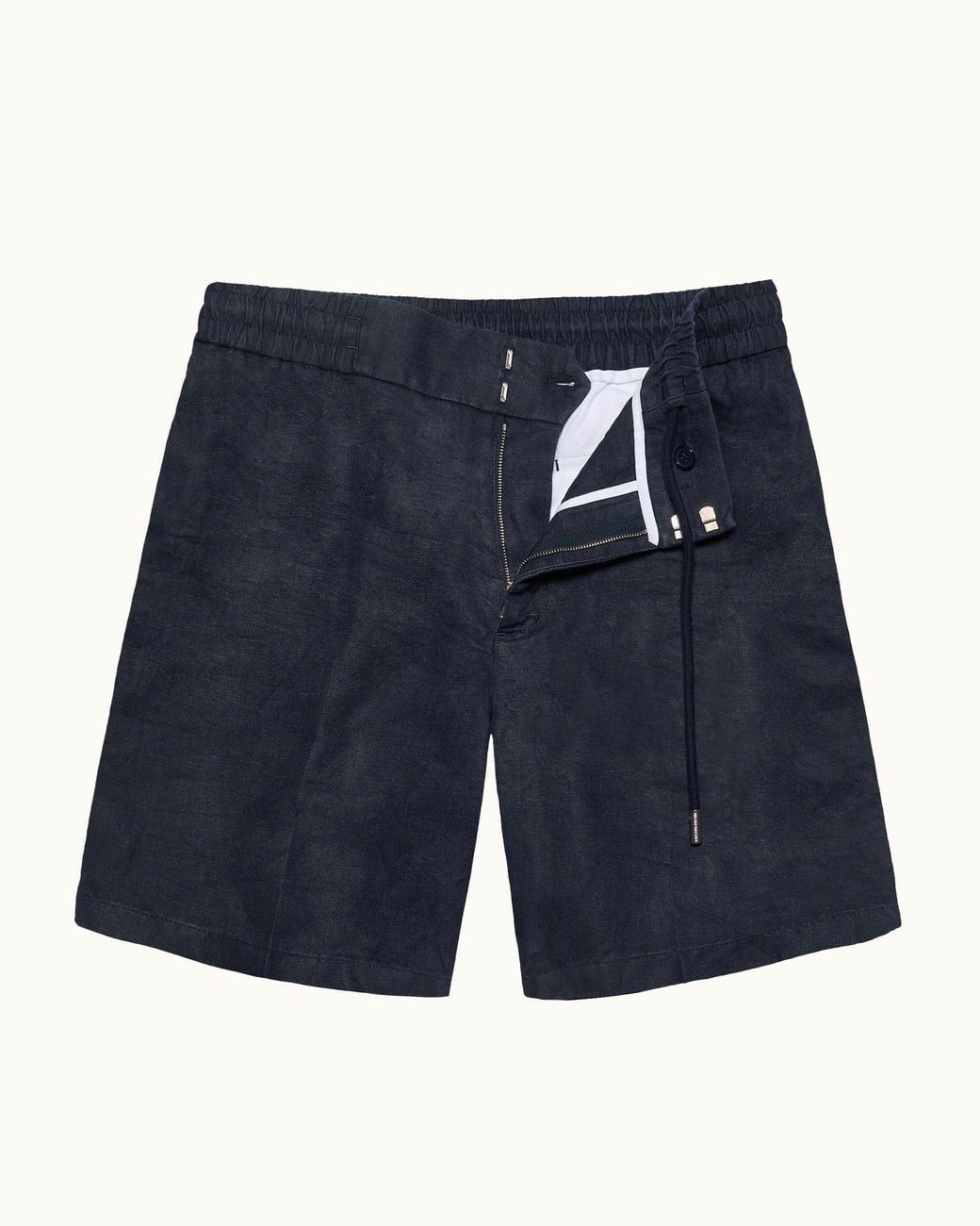 Orlebar Brown Blue Dark Linen Tailored Shorts for men
