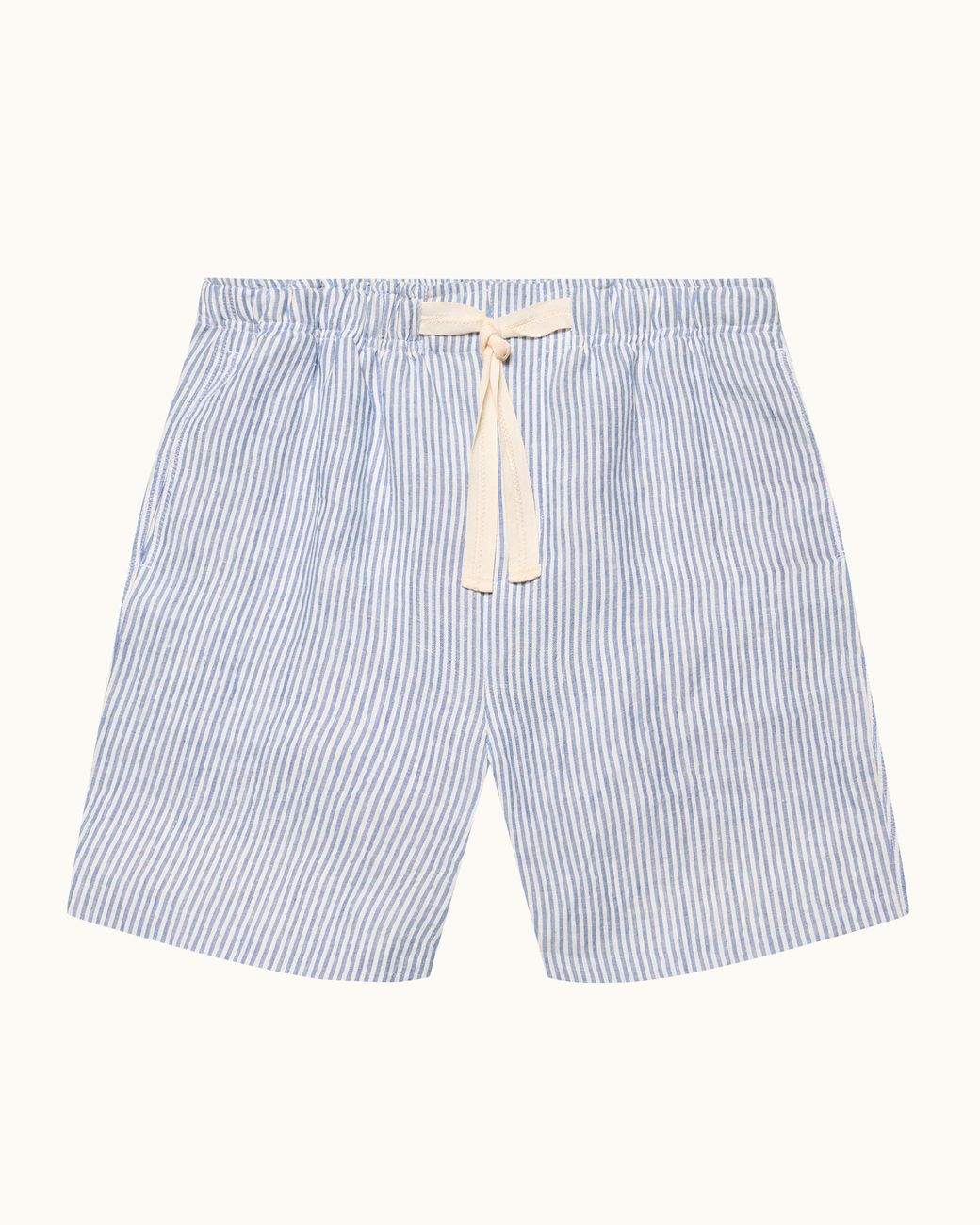 Orlebar Brown Blue Stripe Hemp Shorts for men
