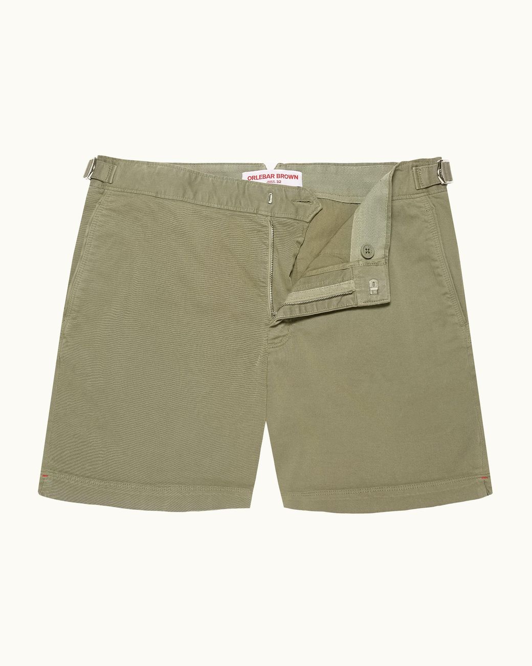 Orlebar Brown Green Stretch Shorts Relaxed Tailored Style for men
