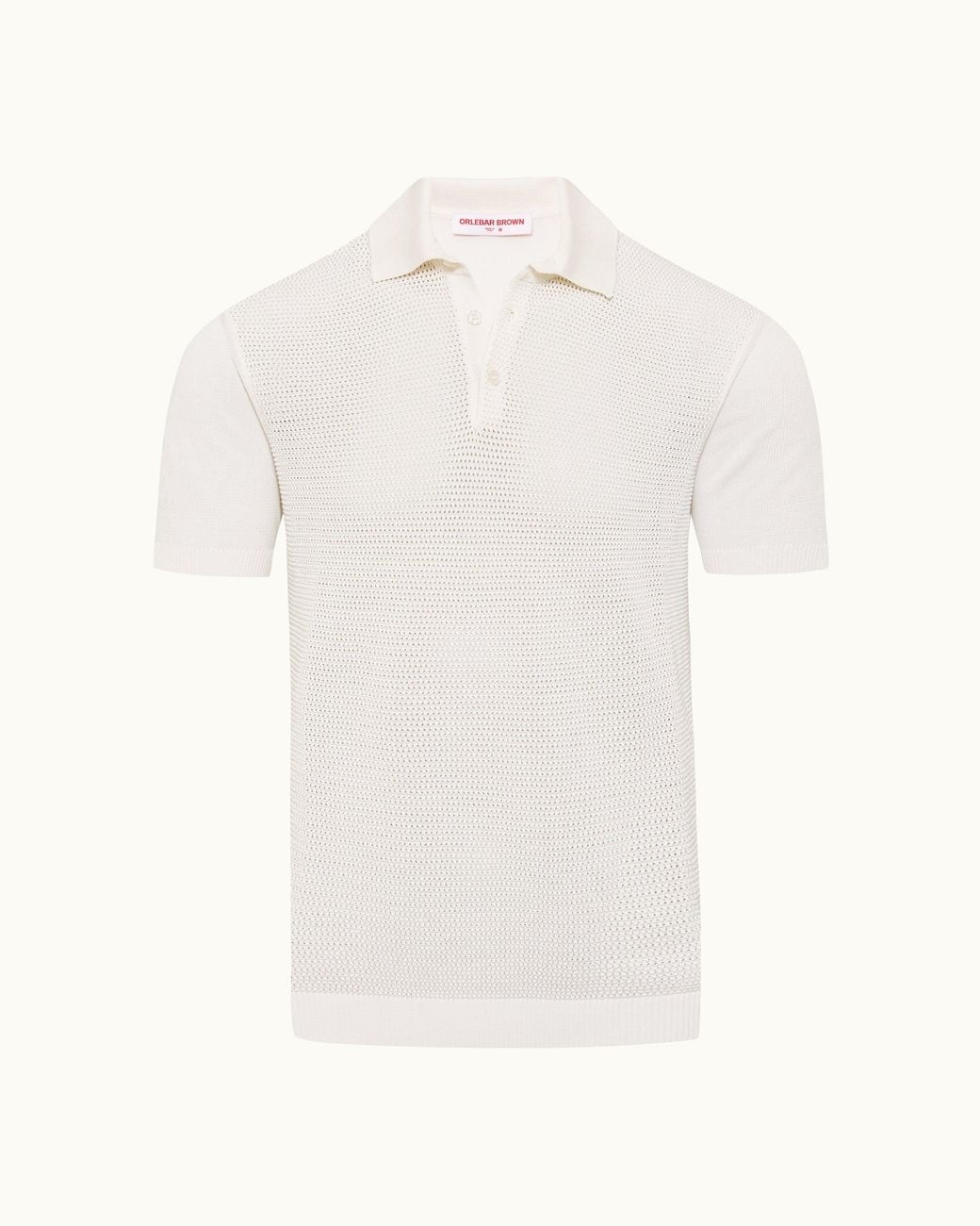 Orlebar Brown White Tailored Silk Cotton Polo Shirt for men