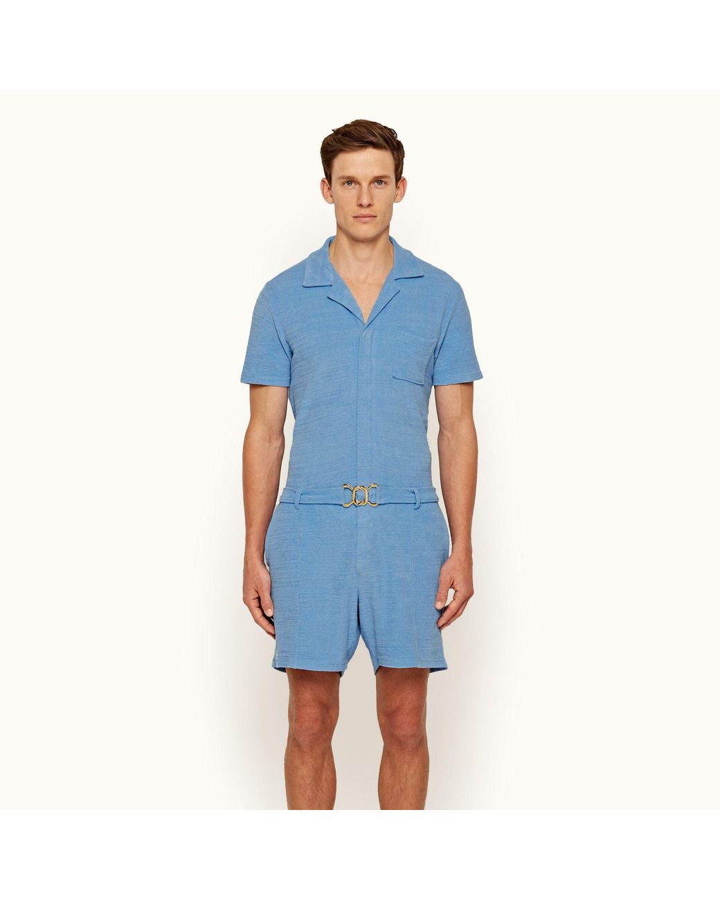 Orlebar Brown 007 Riviera Towelling All-in-one in Blue for Men | Lyst