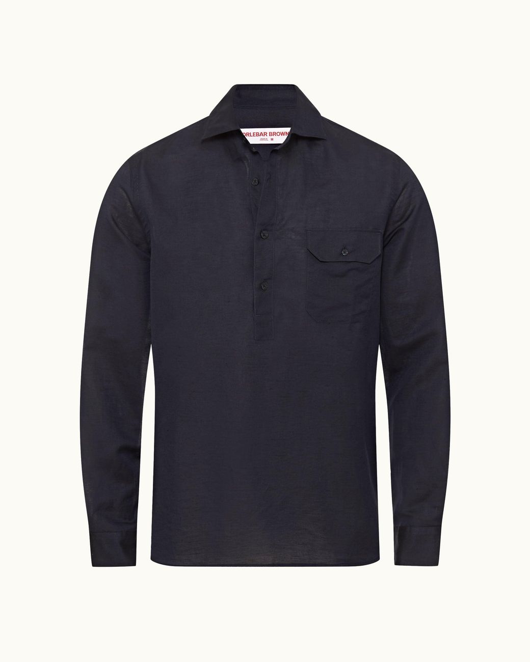Orlebar Brown Blue Dark Luxury Overhead Polo Shirt for men
