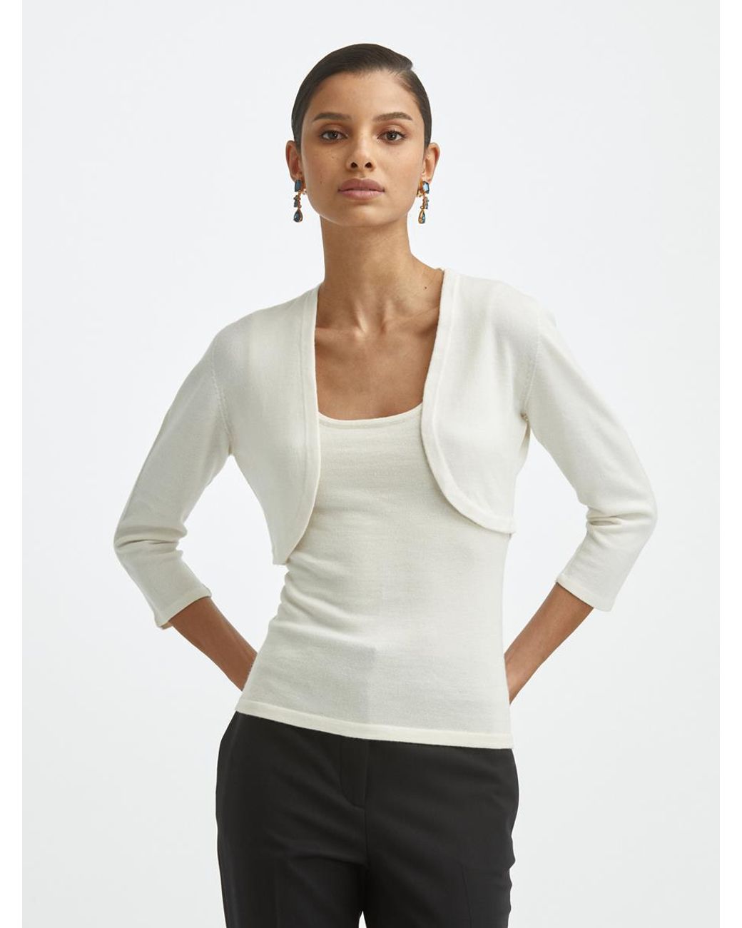 Oscar de la Renta Cashmere Silk Bolero 