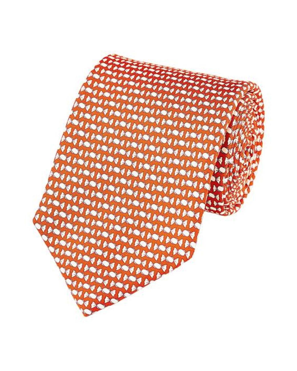 Charles Tyrwhitt Conversational Silk Tie Burnt Orange for Men | Lyst