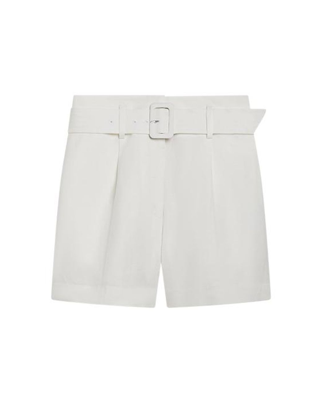 Reiss Oe Adela-linen Blend Shorts White | Lyst
