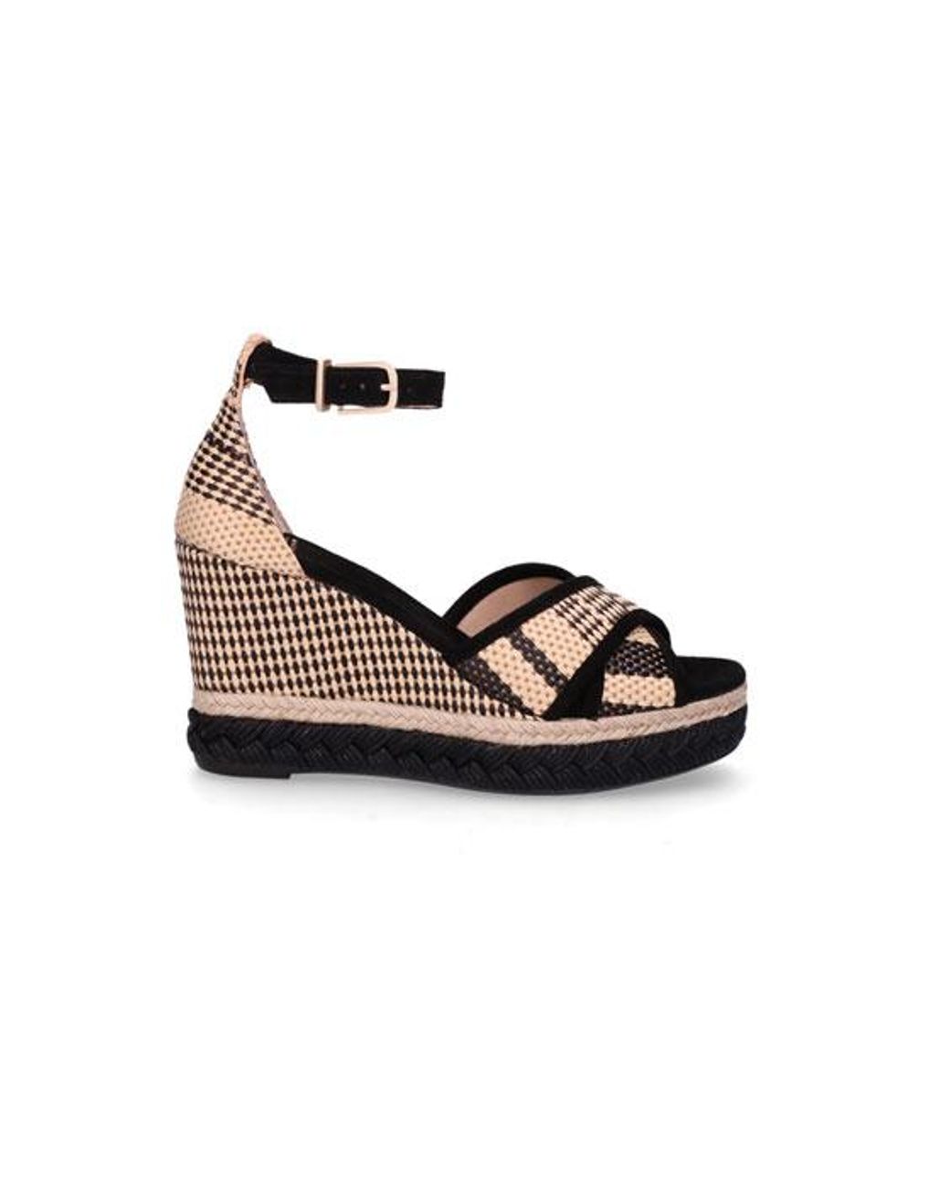 Fred De La Bretoniere Espadrille 9 Cm Wig Geweven Textiel Zwart Beige |  Lyst NL