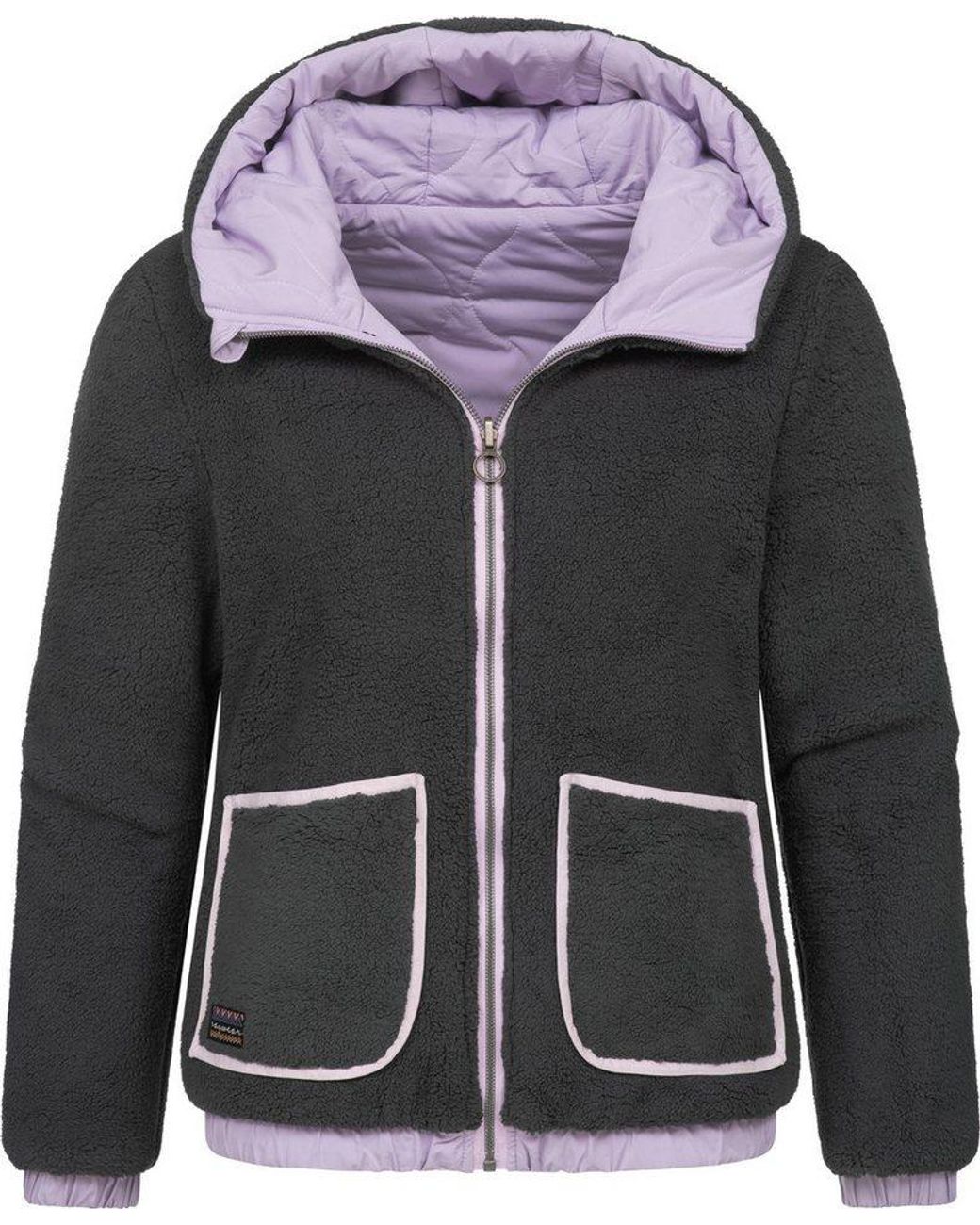 Ragwear Purple Wendejacke Qaria Ultraleichte 2-In-1 Damen Winterjacke Mit Kapuze