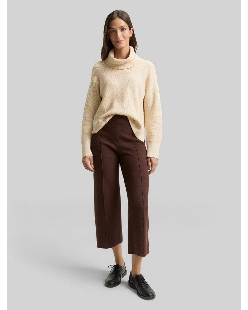 Tom Tailor Natural Strickpullover Pullover & Strickjacken Oversize Rollkragenpullover