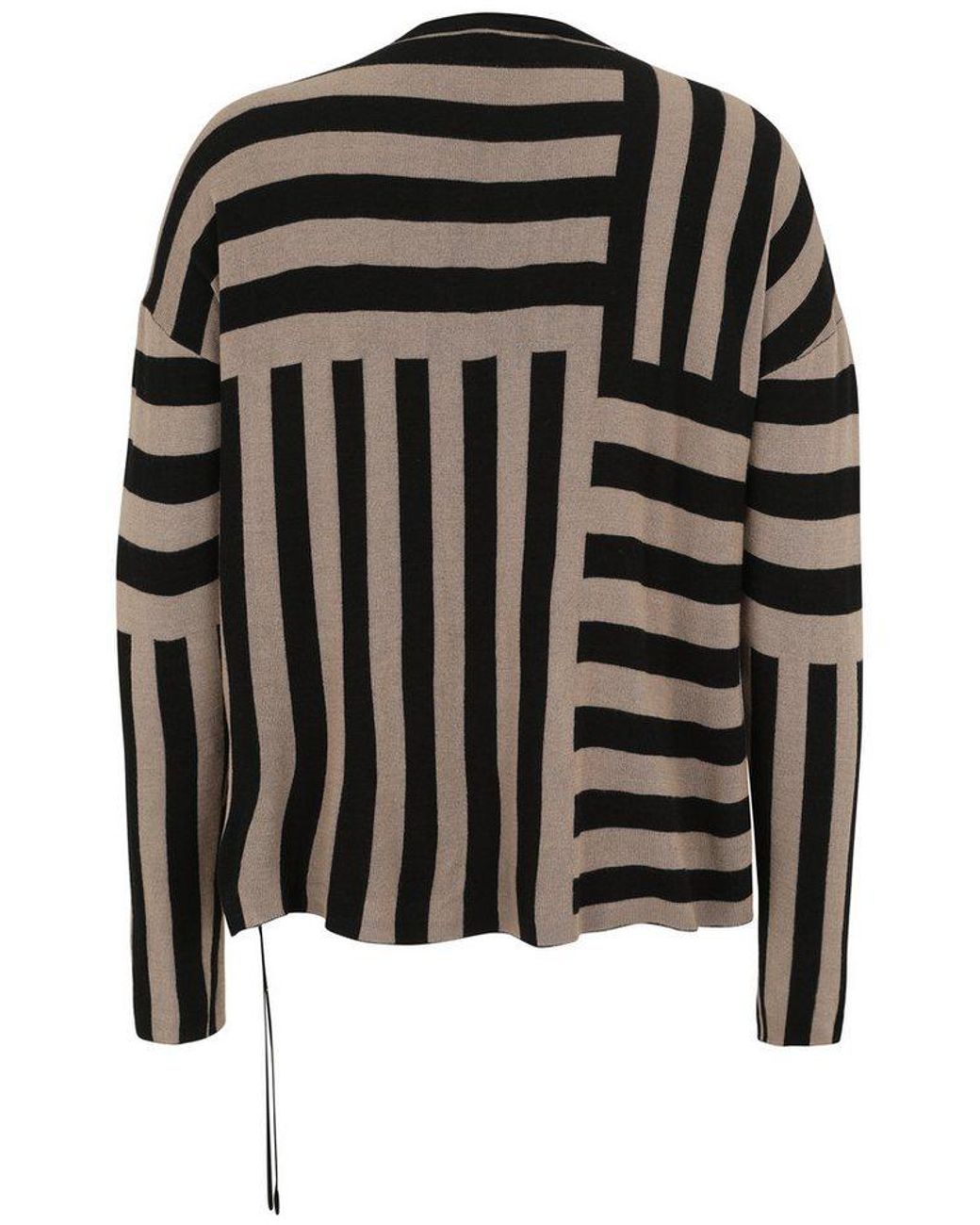 Doris Streich Black Strickpullover Mit Patch Aus Lederimitat