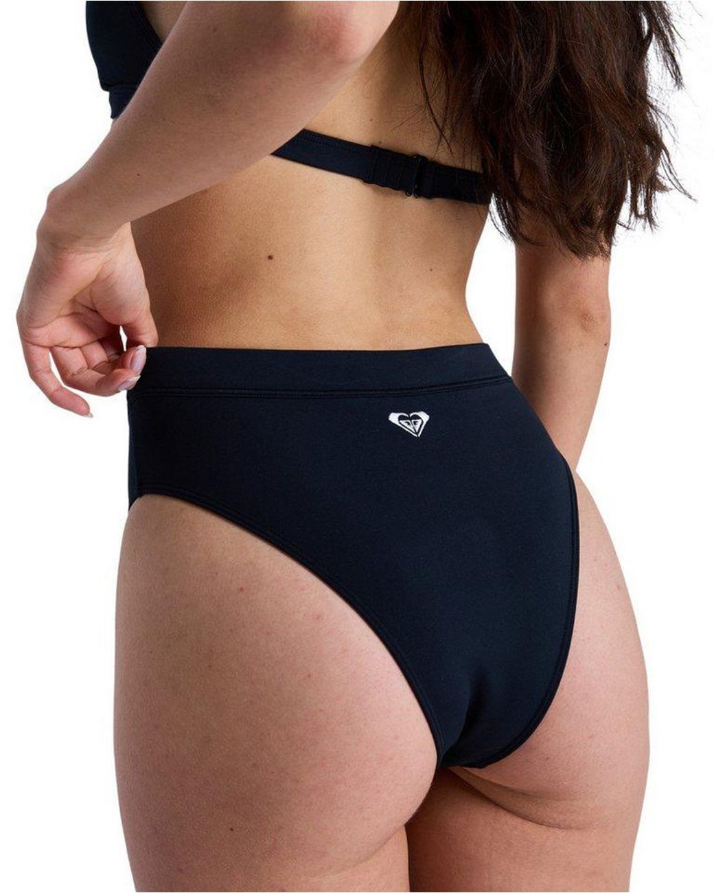 Roxy Blue Bikini-Hose Solid Essentials Moderate High Leg