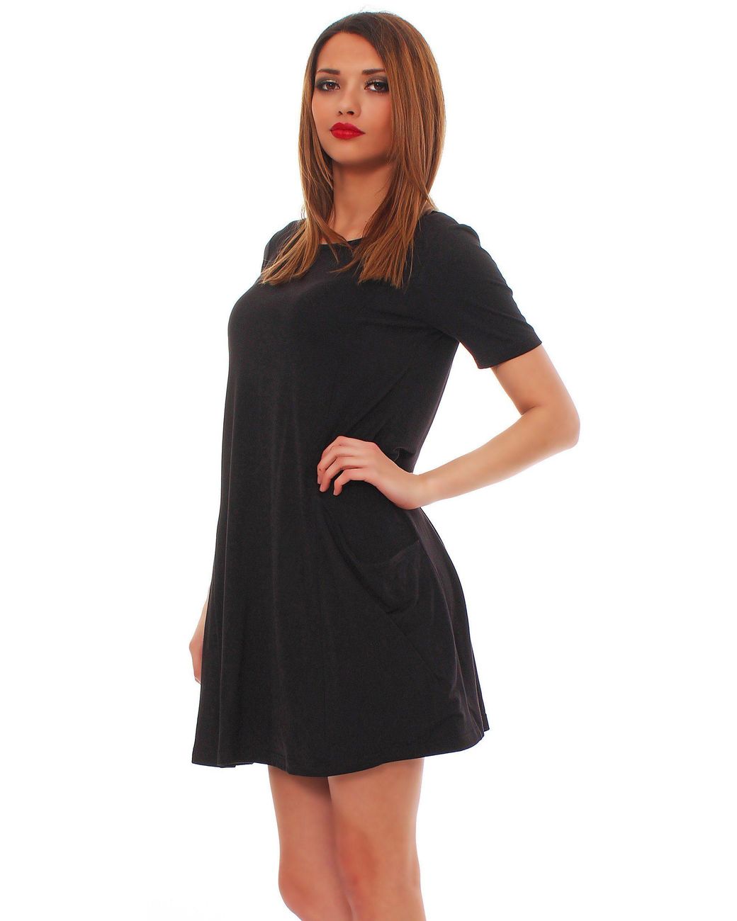 Mississhop A-Linien-Kleid Kleid Tunika Longshirt Pulli Tunika Minikleid mit  Taschen 6514 in Schwarz | Lyst DE