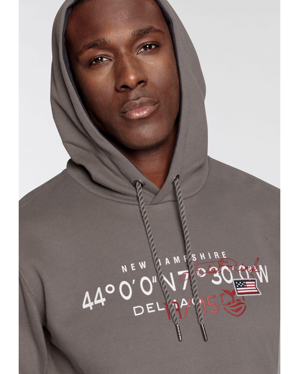 Delmao Kapuzensweatshirt mit Print in Grau für Herren | Lyst DE