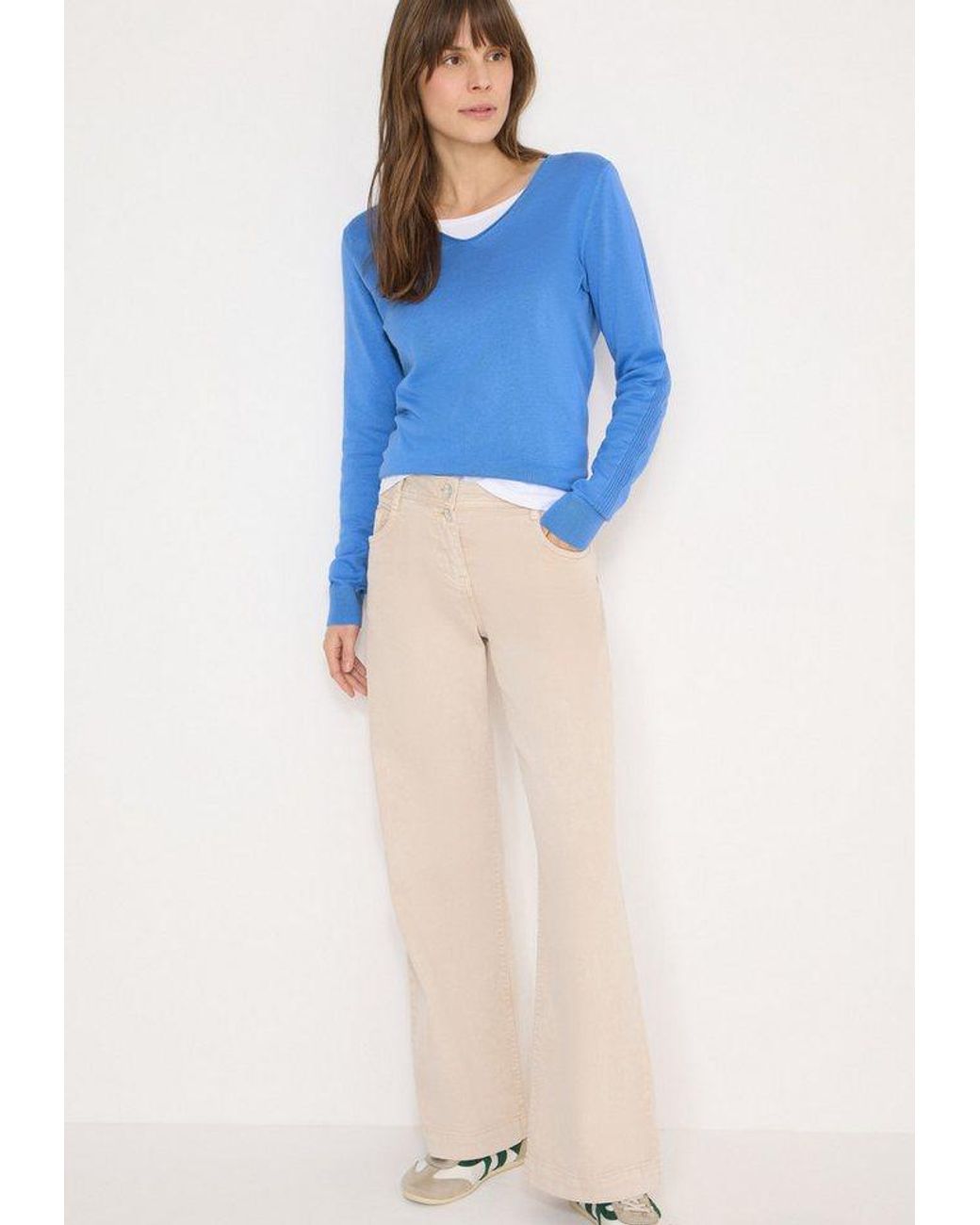 Cecil Blue Strickpullover Nos_Basic V-Neck Pullover