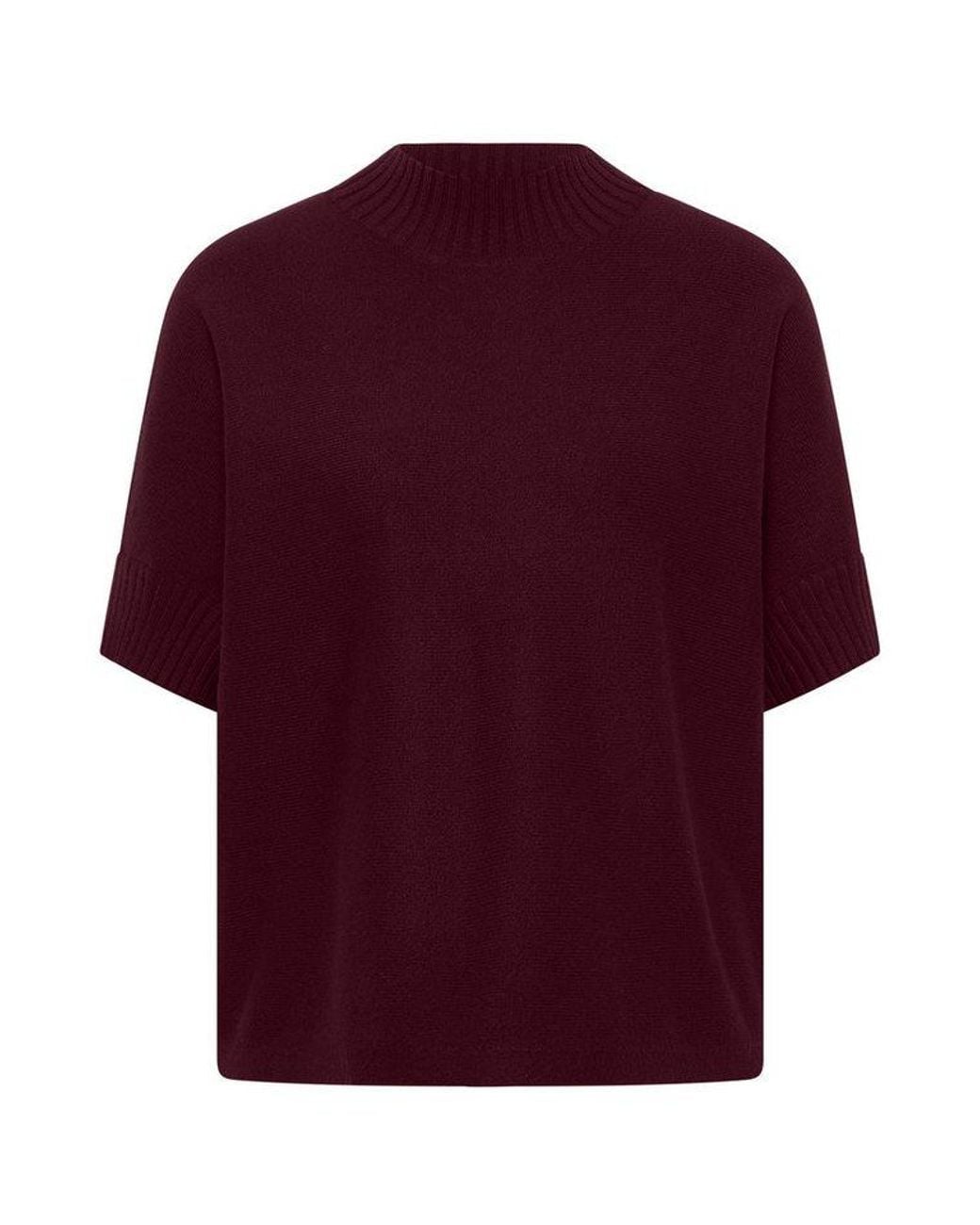Cecil Red Kurzarmpullover Im Angenehmen Materialmix