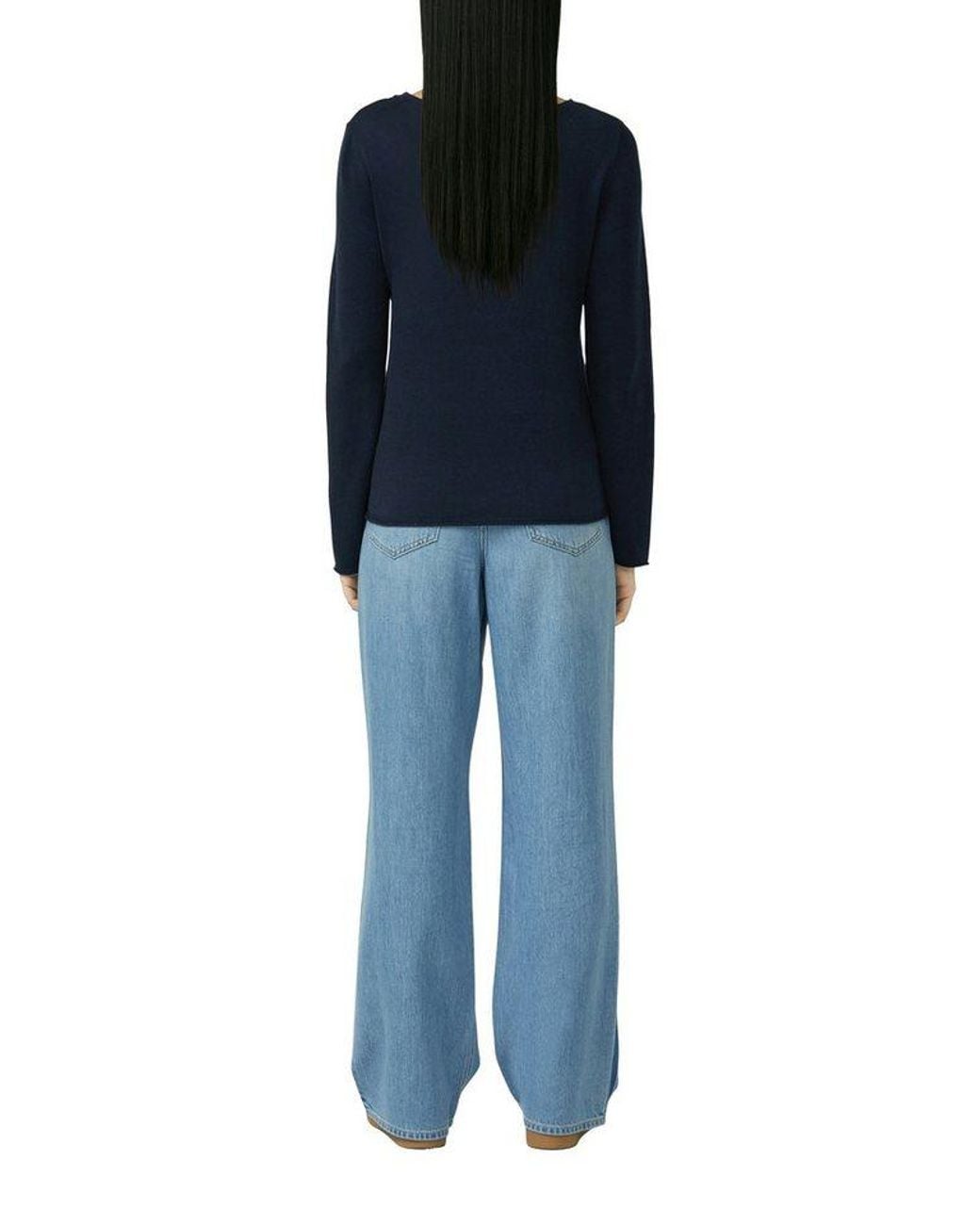 S.oliver Blue Strickpullover Mit U-Boot-Ausschnitt