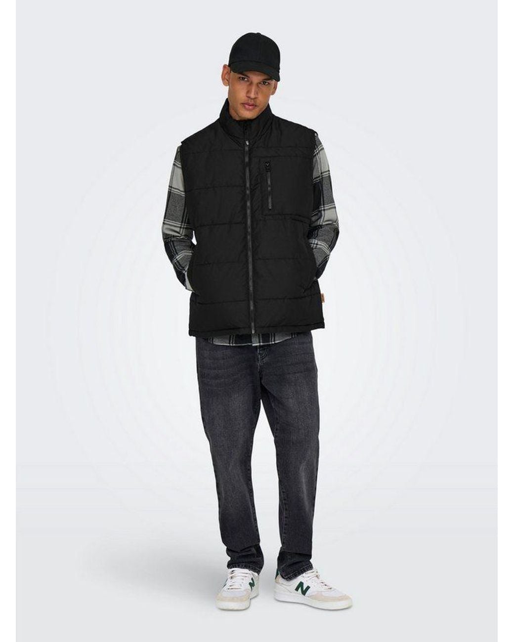 Only & Sons Steppweste Onsjake Quilted Vest Otw in Black für Herren