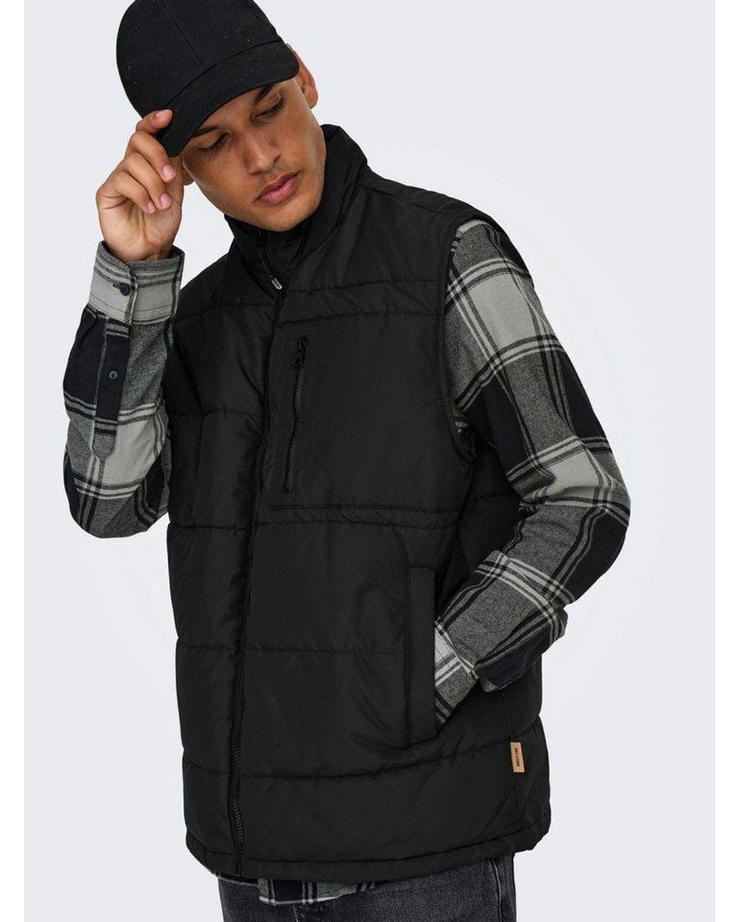Only & Sons Steppweste Onsjake Quilted Vest Otw in Black für Herren