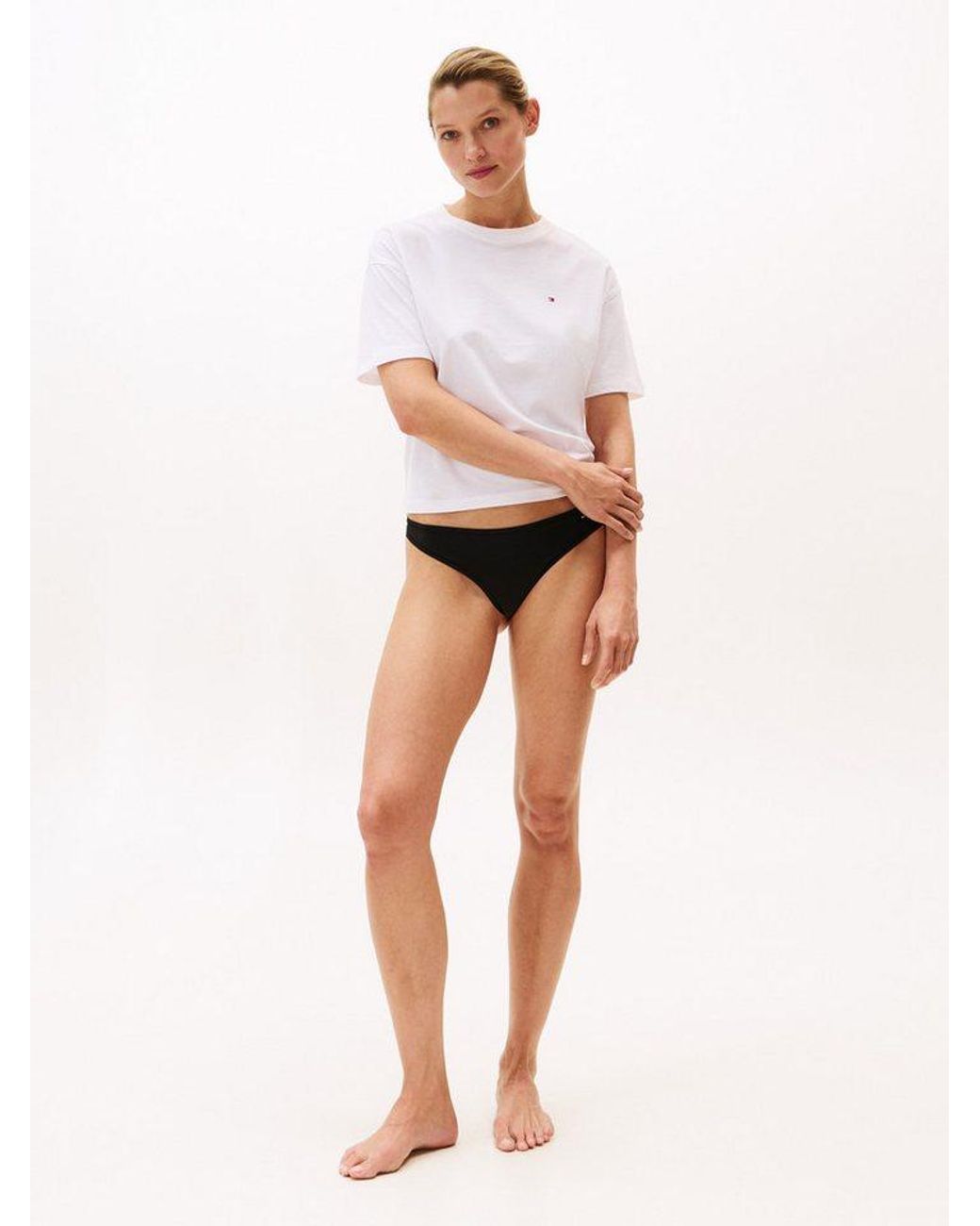 Tommy Hilfiger White String Thong (Ext.Sizes) Unifarben, Basic